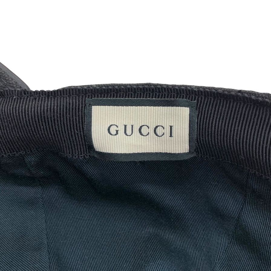 グッチ キャップ 帽子 キャンバス シェリーライン L ブラック
