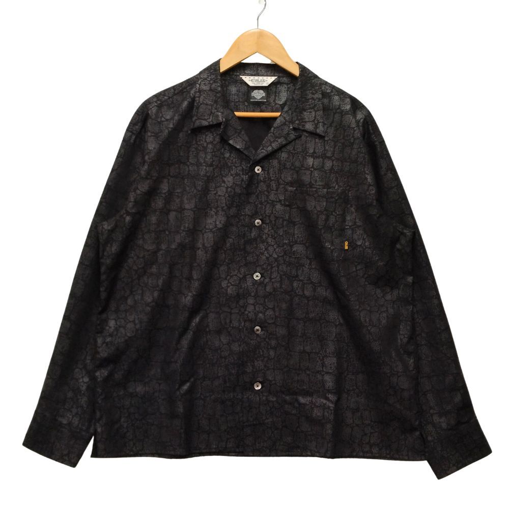CALEE キャリー　刺繍入り　カバーオール　ブラック　Mサイズ CALEE キャリー TATTOO STUDIO YAMADA CROCODILE PATTERN SHIRT