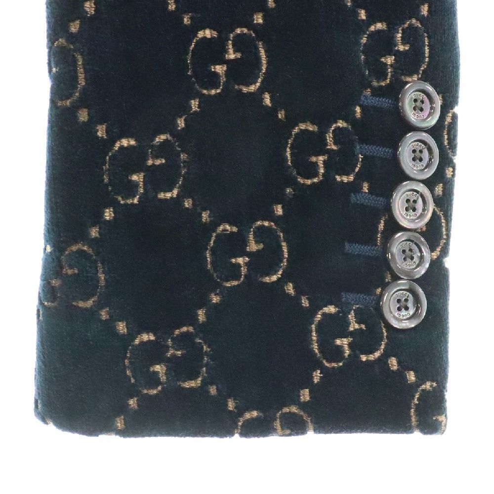 GUCCI (グッチ) GG モノグラム ベルベット ジャケット ピークド