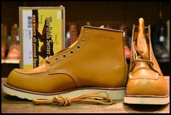 11E 18年 レッドウィング 9875 アイリッシュセッター ゴールドラセット モックトゥ レースアップ ブーツ redwing HOPESMORE FI529