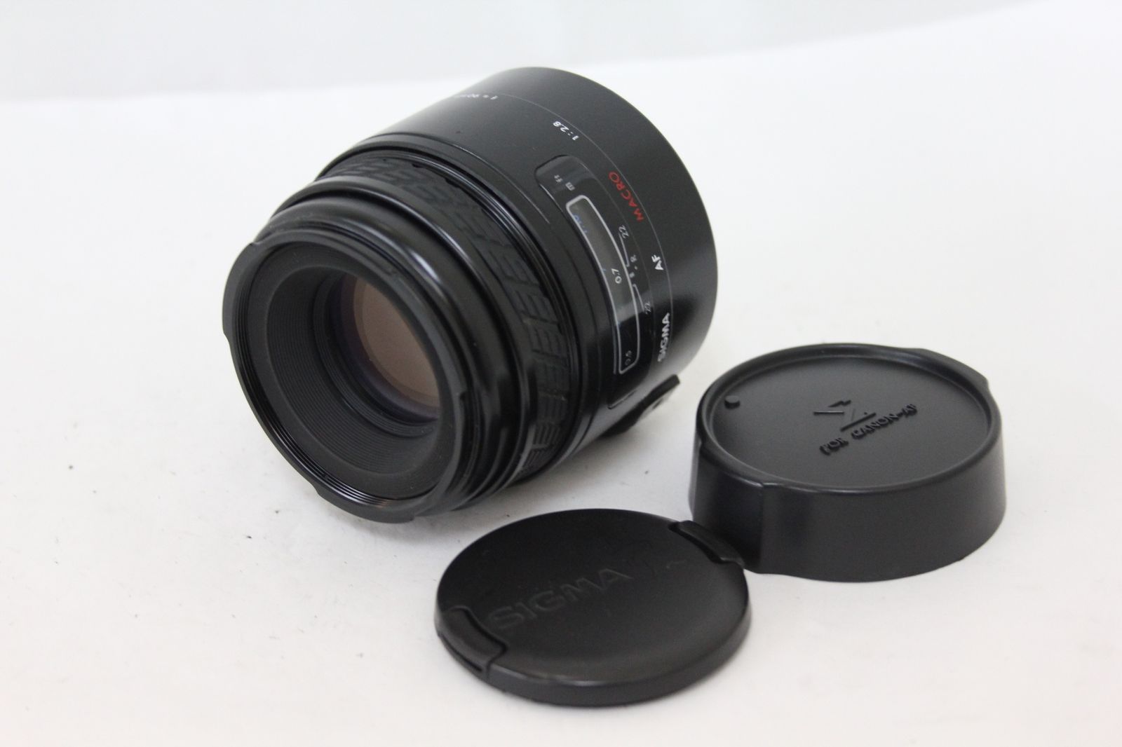 返品保証 シグマ Sigma AF MACRO 90mm F2.8 キャノンマウント 前後キャップ付き レンズ M5204