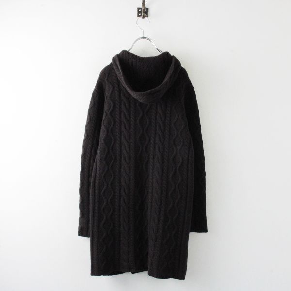 S MaxMara エスマックスマーラ ケーブル編み フードニットコート 