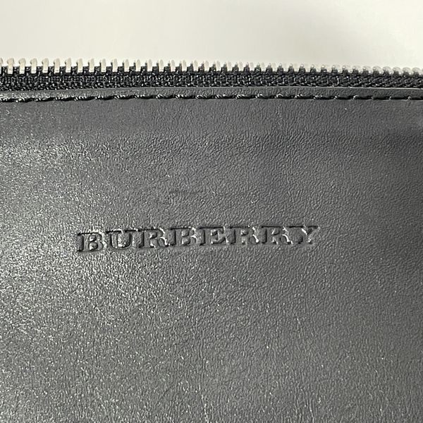 BURBERRY ロゴ 内部チェック ワンショルダーショルダーバッグ レザー