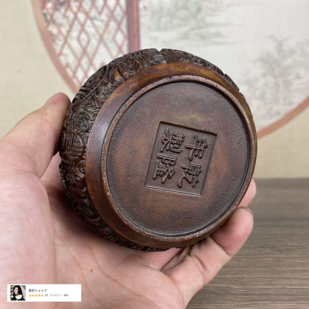 銅製  百福万字紋香炉 香道具   装飾品   工芸品 美術品 置物 銅 細工 百福文紋香炉 福字香炉 茶道具 香道具 装飾品 工芸品