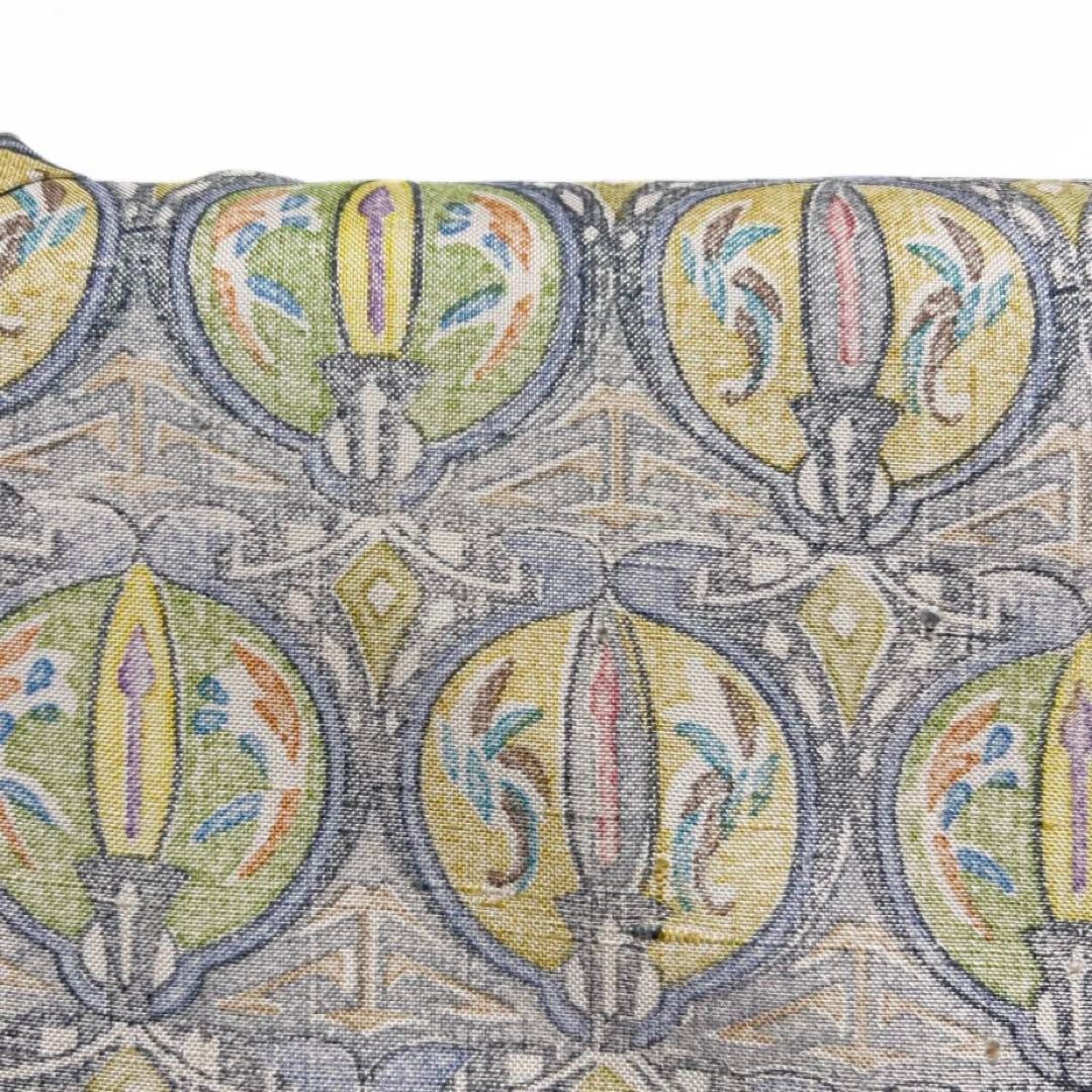 作家もの　紬　付け下げ　抽象模様　ナイルブルー　紋無し　着物　063a d 作家もの 紬 配送 付け下げ 抽象模様 ナイルブルー 紋無し 着物 063a d