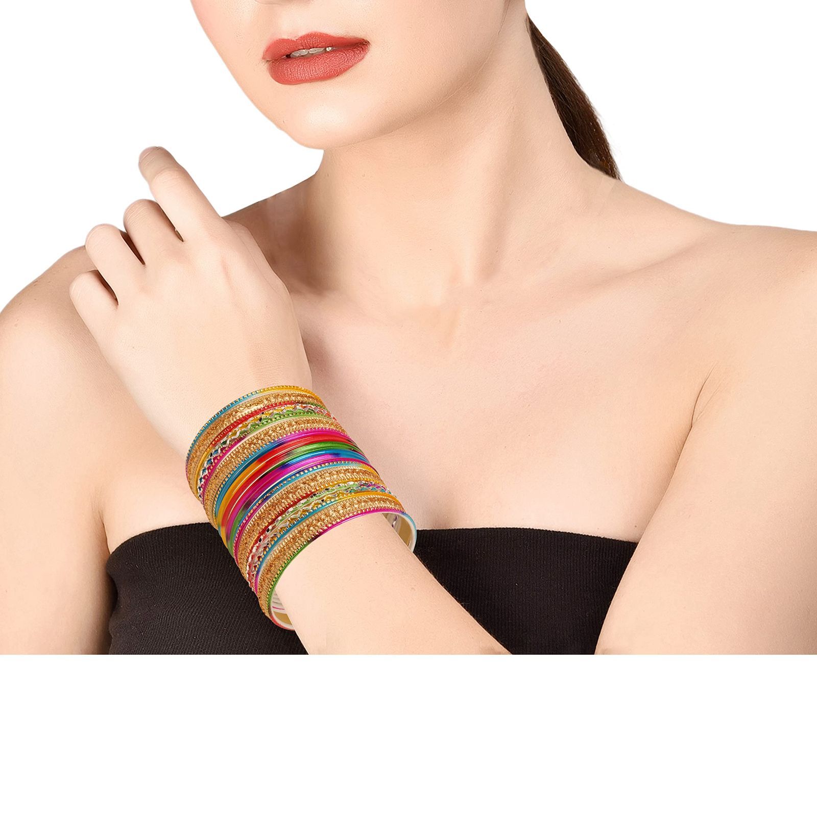 在庫処分】Touchstone 美しいレインボーマルチカラーバングル