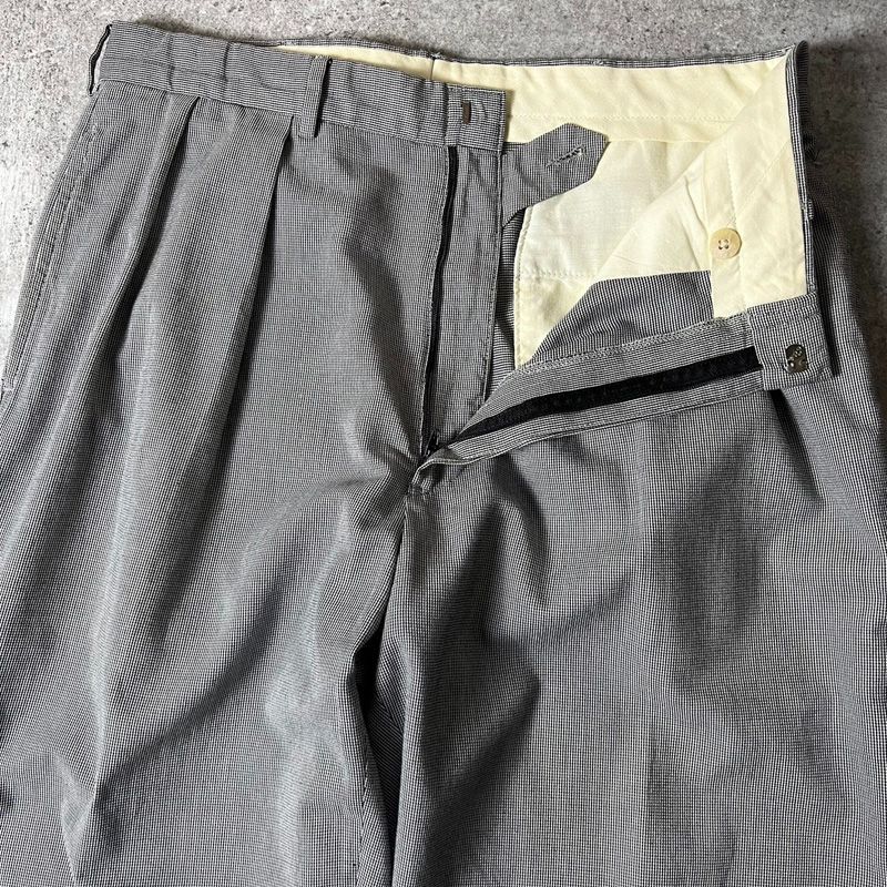 90s Polo by Ralph Lauren 千鳥格子 2タック スラックス 90s POLO RALPH LAUREN 千鳥格子 2タック コットン スラックス