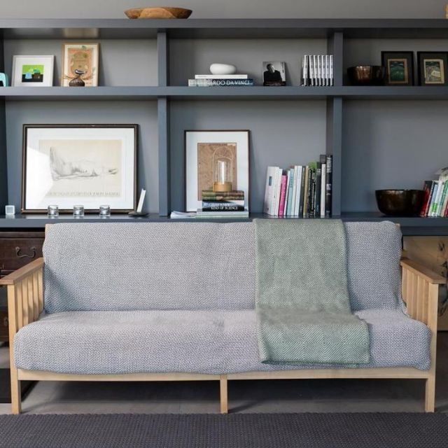 KLIPPAN クリッパン リサイクルウール ハーフスロー グースアイ MIDI グリーン ブランケット 北欧 ハーフサイズ シンプル インテリア