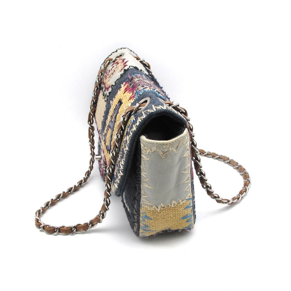 CHANEL シャネル チェーン ショルダーバッグ パッチワーク ロゴ  