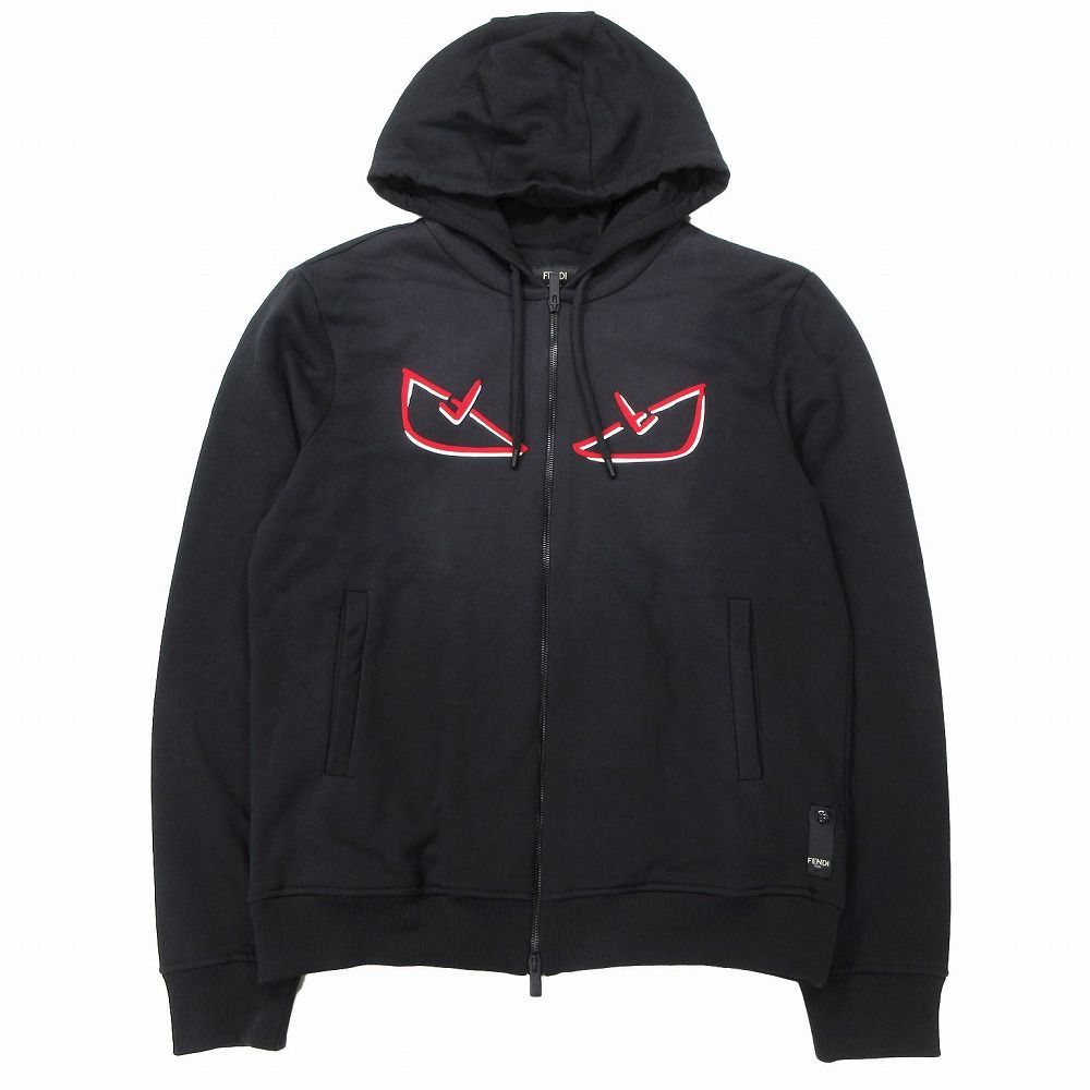 フェンディ FENDI MONSTER BUGS EYE BAGBUGS パーカー フーディー ジップアップ スウェット FY0946 A6ZF S ブラック ur341