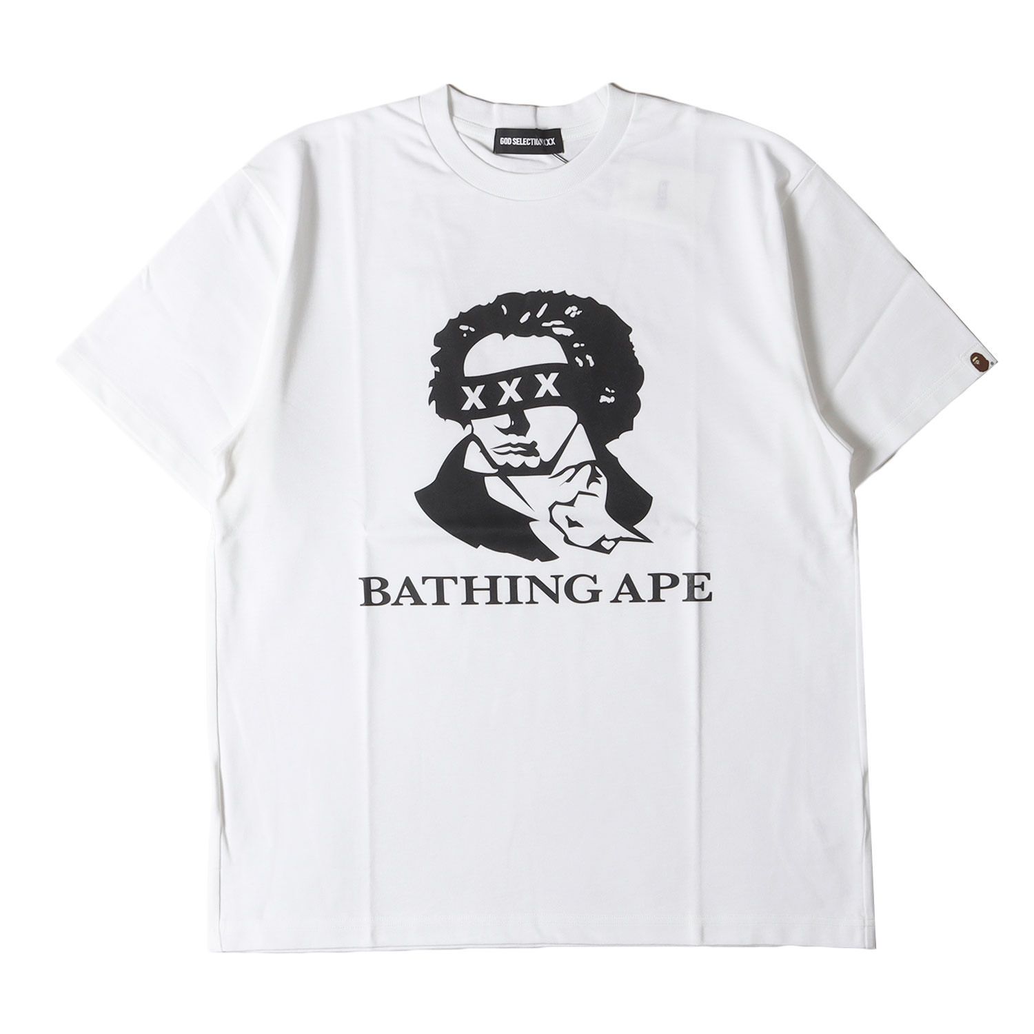 【新品】GOD SELECTION XXX ゴッド・セレクション Tシャツ サイズ:S / 24SS A BATHING APE 受注限定 ベートーベン ヘビーウェイト クルーネック Tシャツ (BEETHOVEN TEE) / ホワイト / コラボ