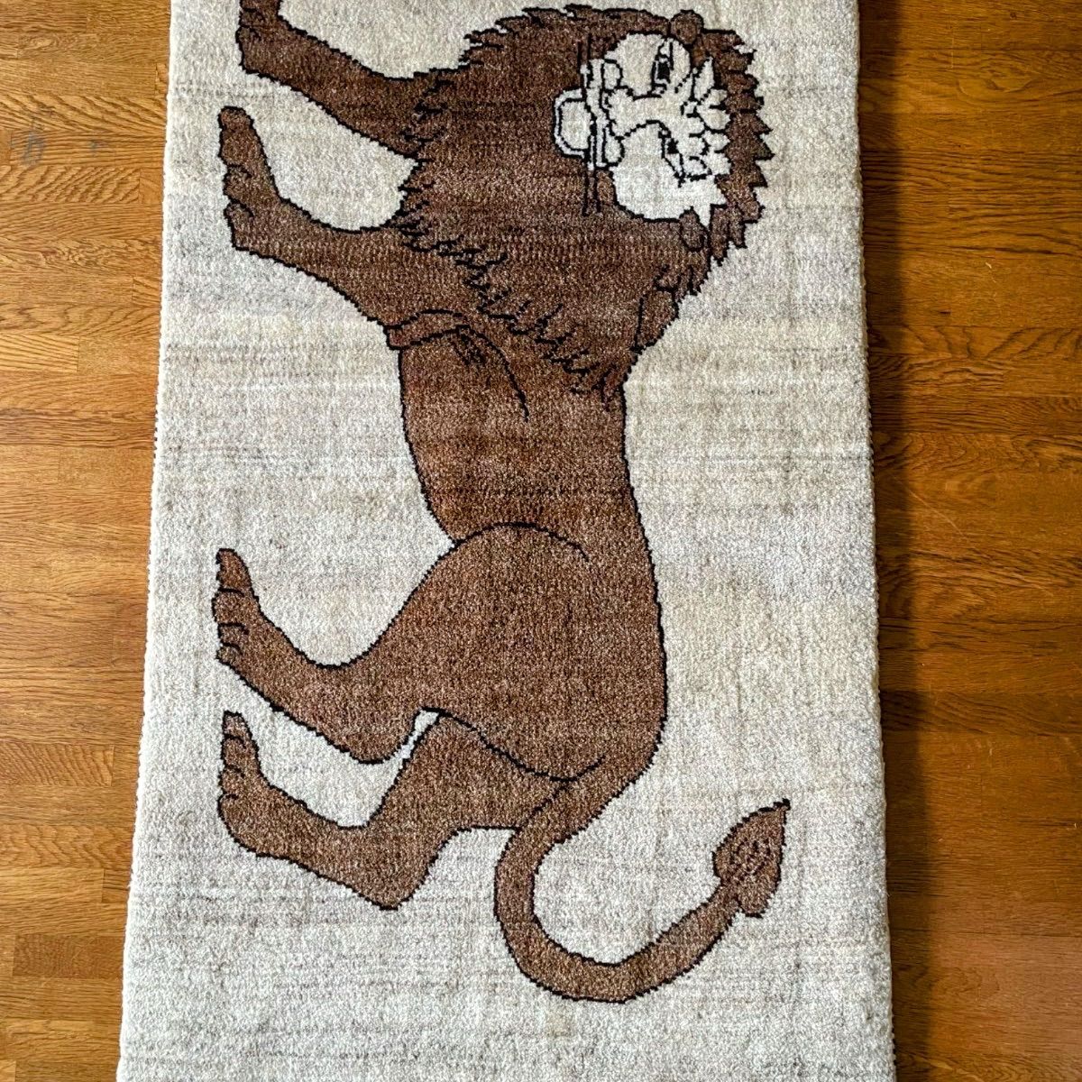 ギャッベライオン 本物 手織り ペルシャ ロリバフ ブランド ギャベ