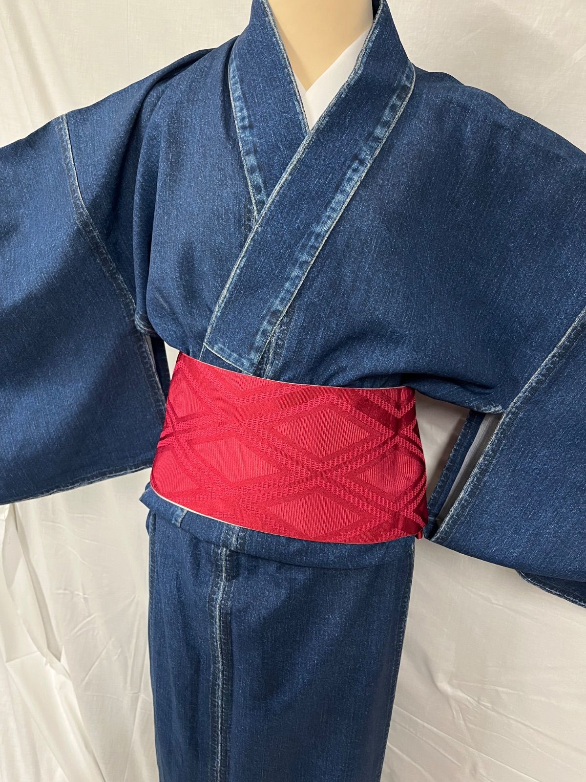 新品未使用】 匿名配送 レディース 浴衣 撫松庵 クラッシュデニム セオ 