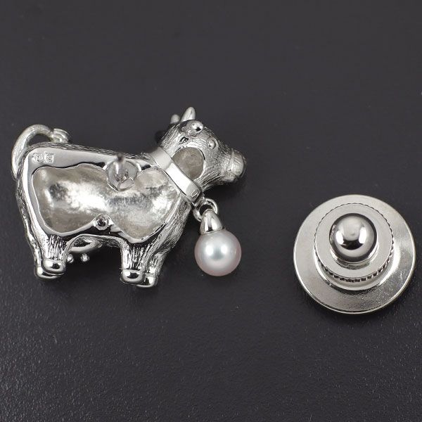 ミキモト SV アコヤベビー 真珠 ピンブローチ 径約3.8mm 牛