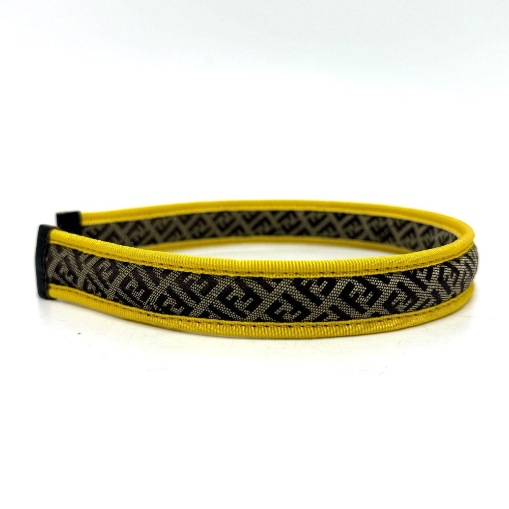 FENDI フェンディ ズッカ カチューシャ FENDI フェンディ カチューシャ ズッカ キャンバス ベージュ×イエロー