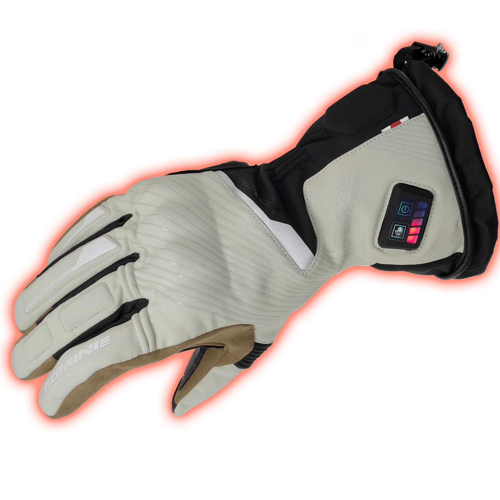 Light Grey|Black_L コミネ KOMINE バイク用 デュアルヒートプロテクトエレクトリックグローブ Light Grey|Blac L EK-215 13072 秋冬春向け 防水 防寒 電熱 ストレッチ素材