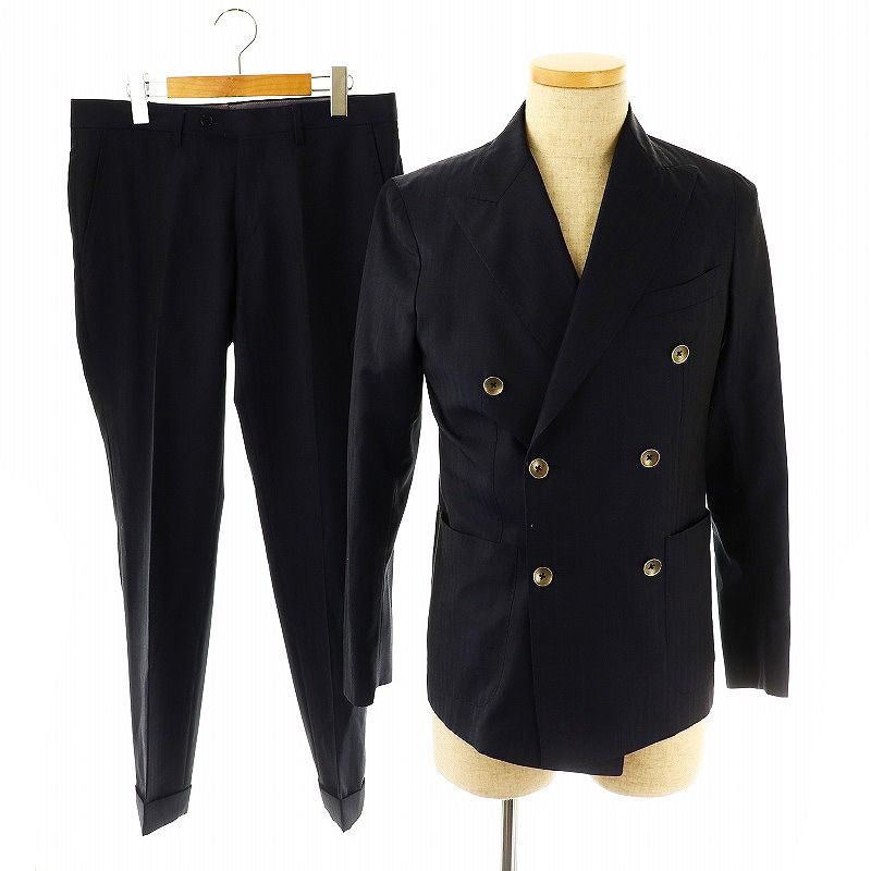 タリアトーレ TAGLIATORE セットアップ 上下 ストライプ柄ダブルスーツ