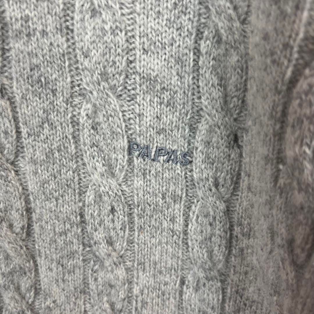 OLD PAPAS 90s パパス ケーブル編み ヘンリーネック ニット L - メルカリ