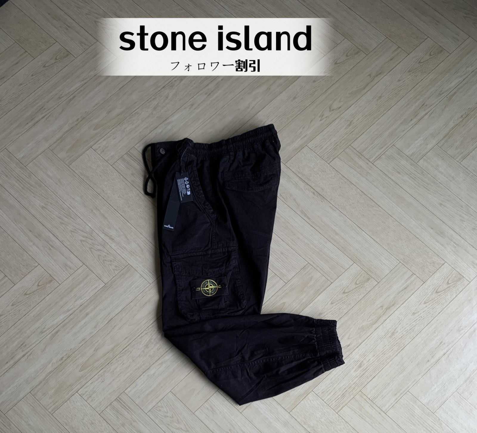 stone islandパンツ オーバーオール カジュアルパンツ 石の島 ブラック 春 夏 秋