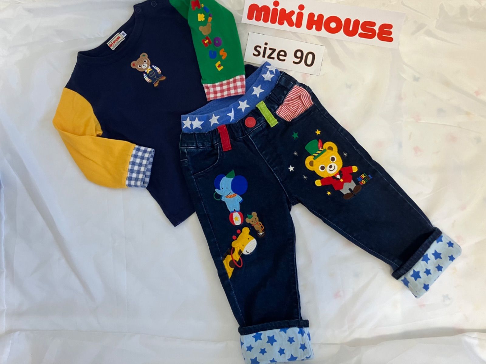 ⭐︎ミキハウス⭐︎車柄パンツと水色ジャケットセット 90サイズ ⭐︎ミキハウス⭐︎車柄パンツと水色ジャケットセット 90サイズ