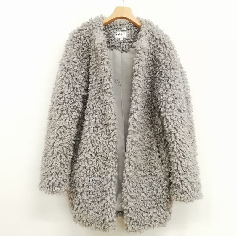 ジャッキー jakke. モコモコ パイル ボア プードル ノーカラー コート  