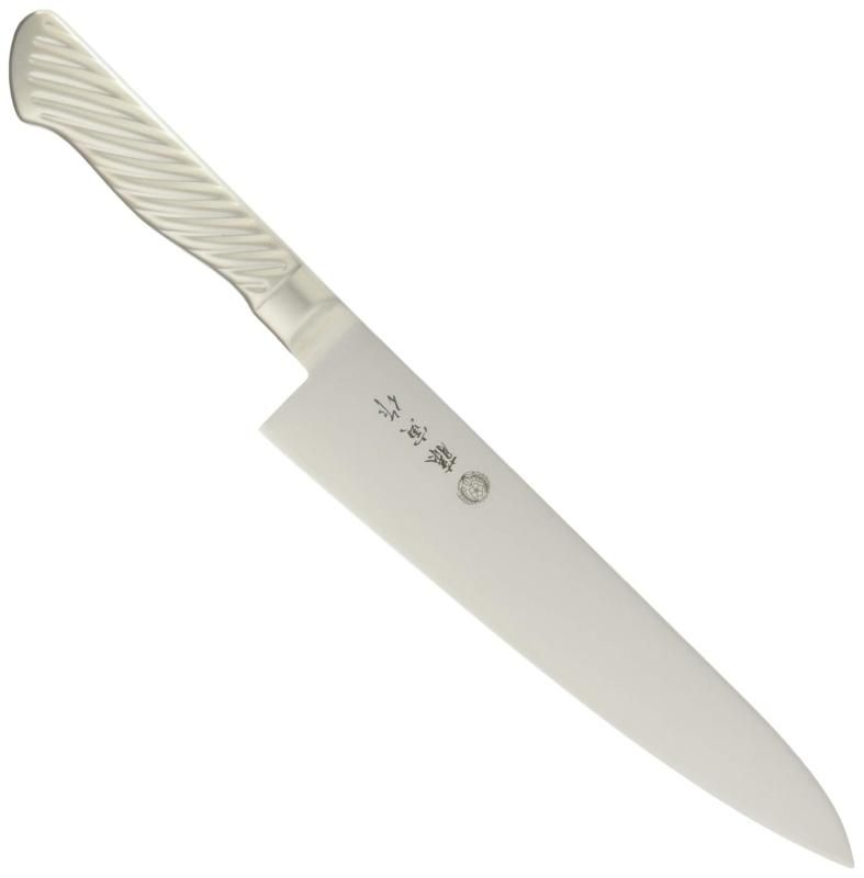 Tojiro 藤次郎 藤寅作 牛刀 210mm コバルト合金鋼 両刃 肉切りだけでなく魚や野菜の調理に使えるシェフナイフ 柄は握りやすいトルネード模様 オールステンレス 食洗器使用OK DPコ
