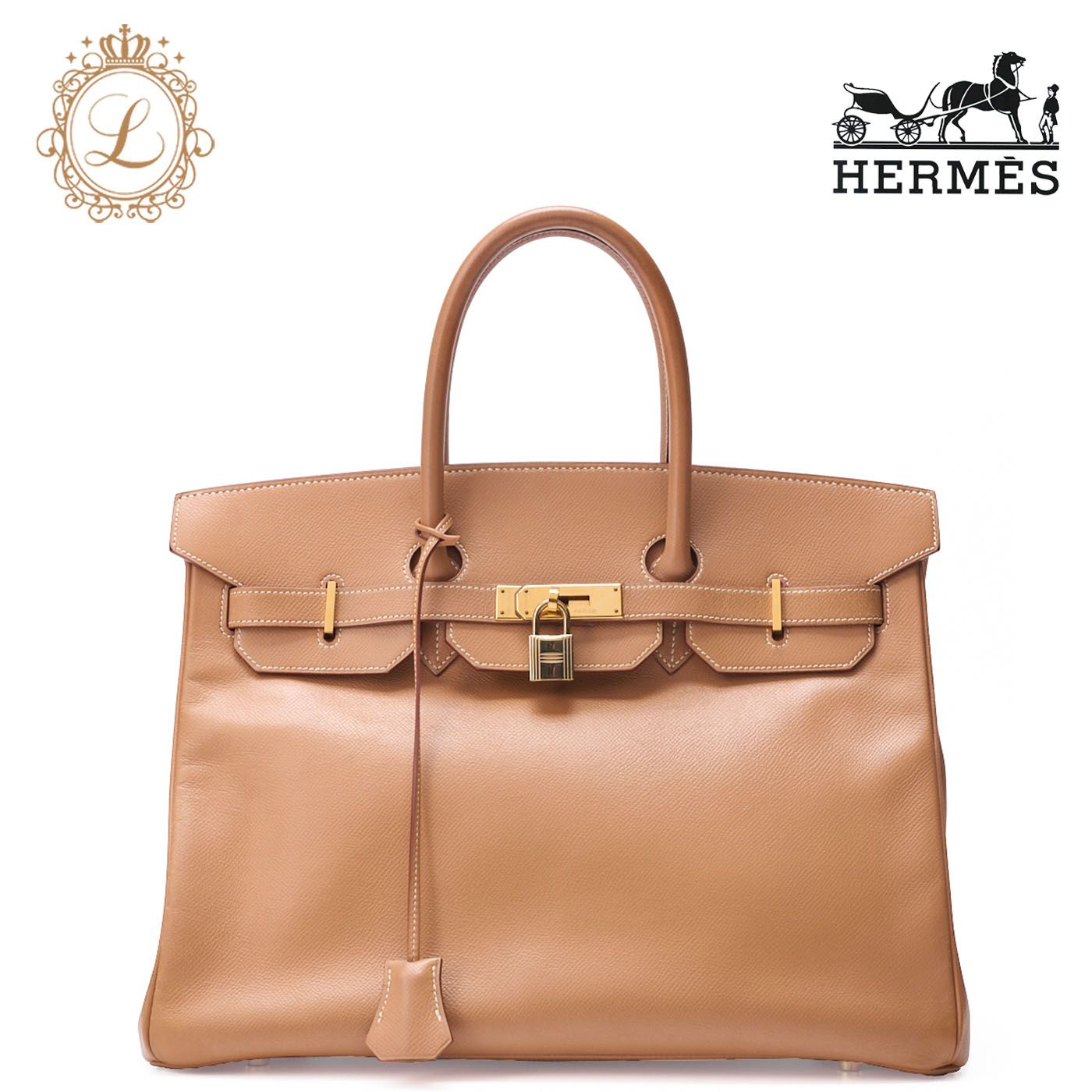 HERMES エルメス バーキン35 ハンドバッグ クシュベル ナチュラル 