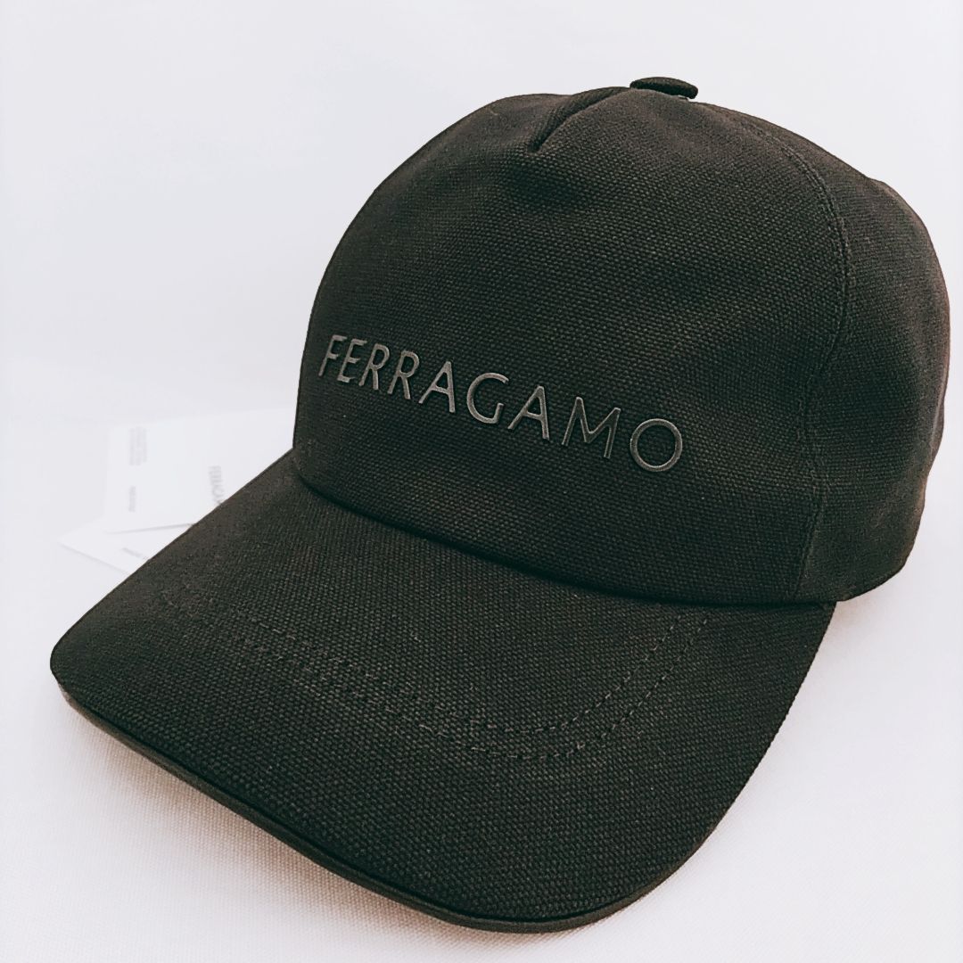 新品未使用】Ferragamo キャップ ロゴ ブラック フェラガモ 帽子 