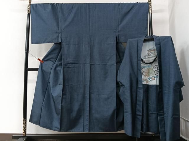 平和屋着物□男性 本場大島紬 アンサンブル 100亀甲 総詰め 証紙付き  