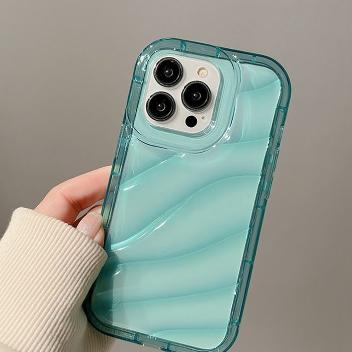 iPhoneケース iphone16 iphone15 クリア 透明 ソフト TPU 水波