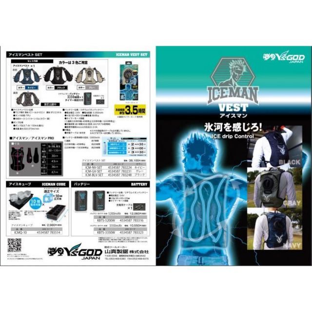 クールベスト アイスマンベスト 水冷服 ICM-NV-SET ネイビー