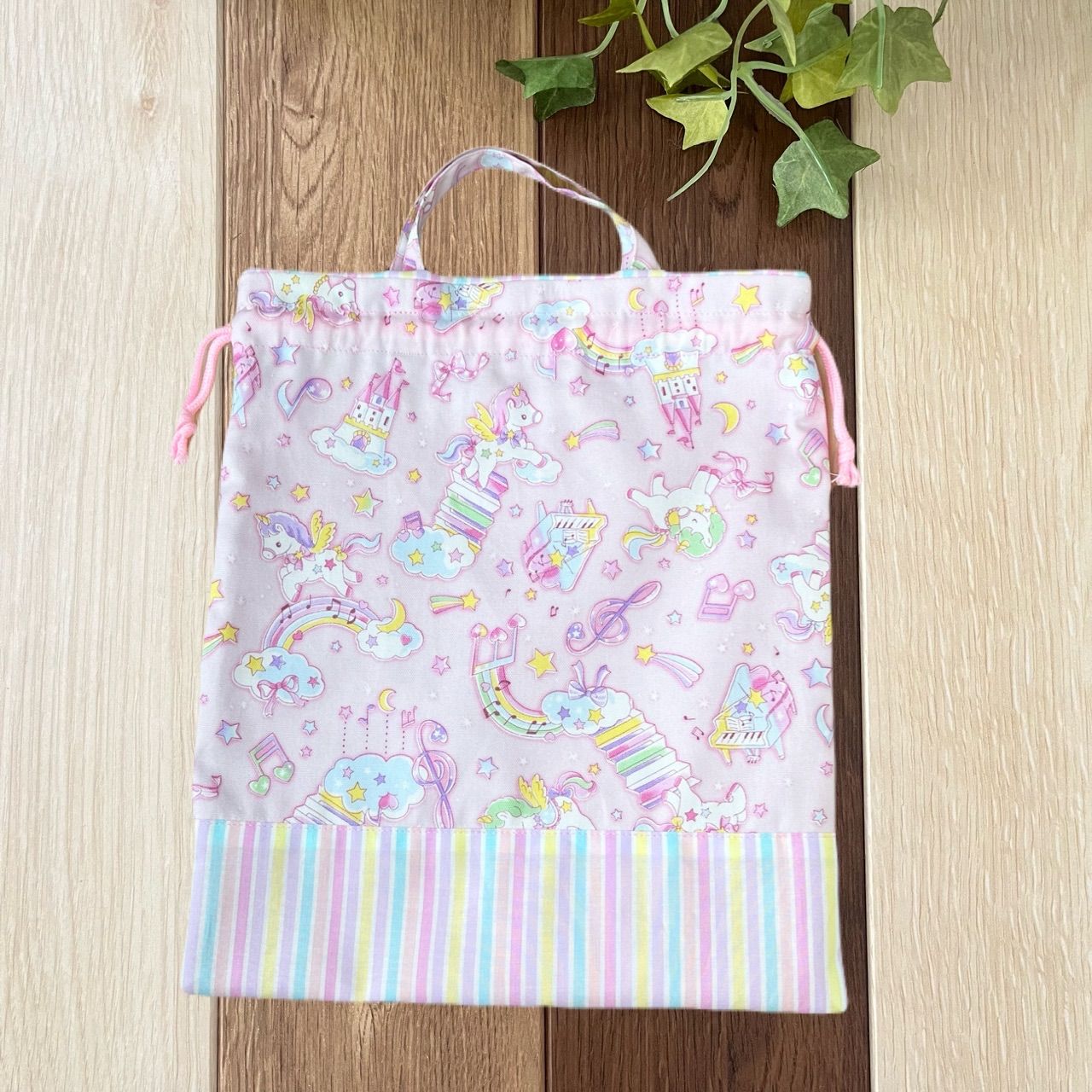 入園入学!！バッグ・上履き入れ・巾着(大・小)4点セット ☆ユニコーン