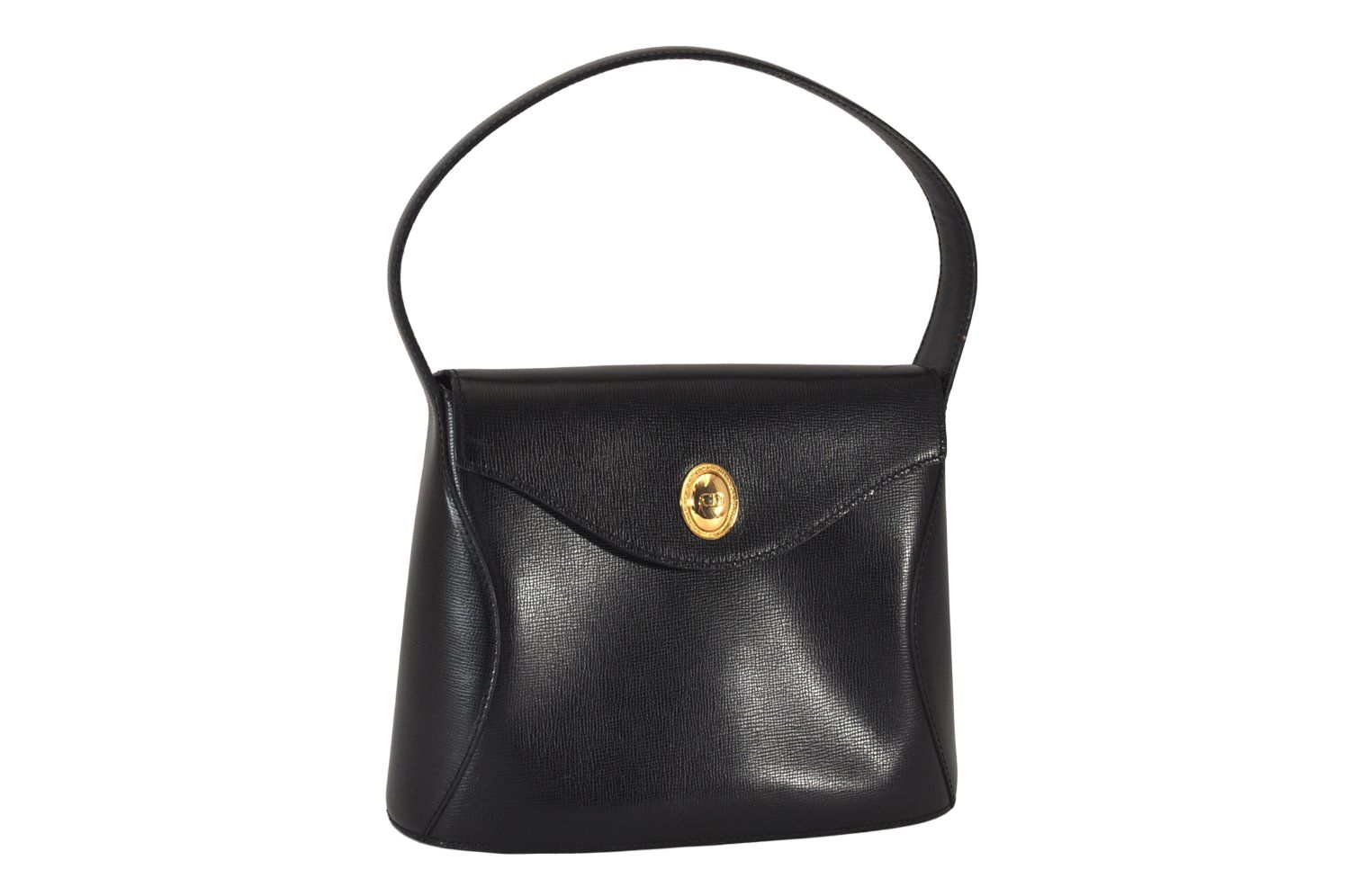 オールド クリスチャンディオール 黒 ハンドバッグ ヴィンテージ クリスチャンディオール レザーハンドバッグ Dior ヴィンテージ