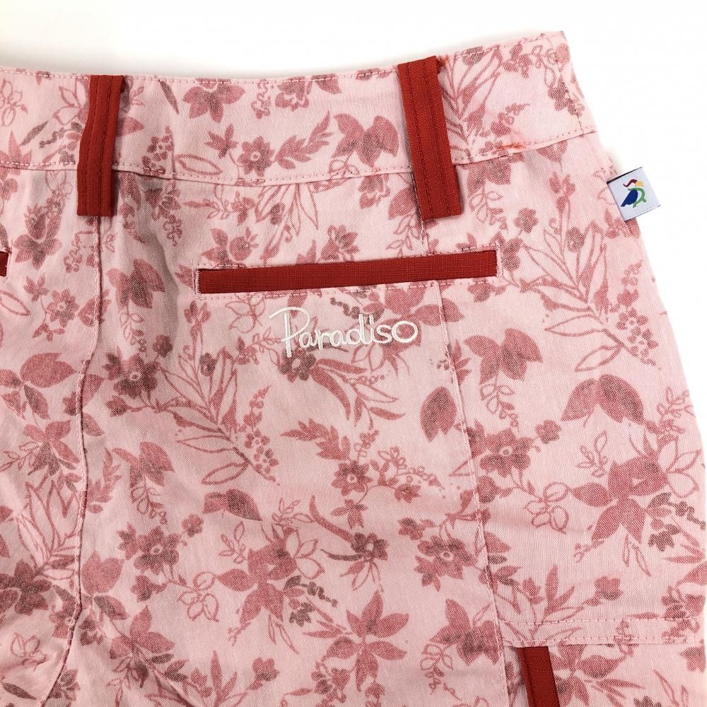パラディーゾ　カーゴショートパンツ レッド 花柄 レディース M ゴルフウェア Paradiso レディース 花柄 ゴルフウェア FACEカーゴショートパンツ(レディース NORTH SHORTS