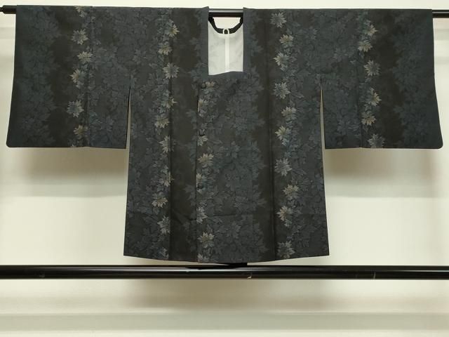 平和屋着物○本場大島紬 アンサンブル 道行コートセット 草花間