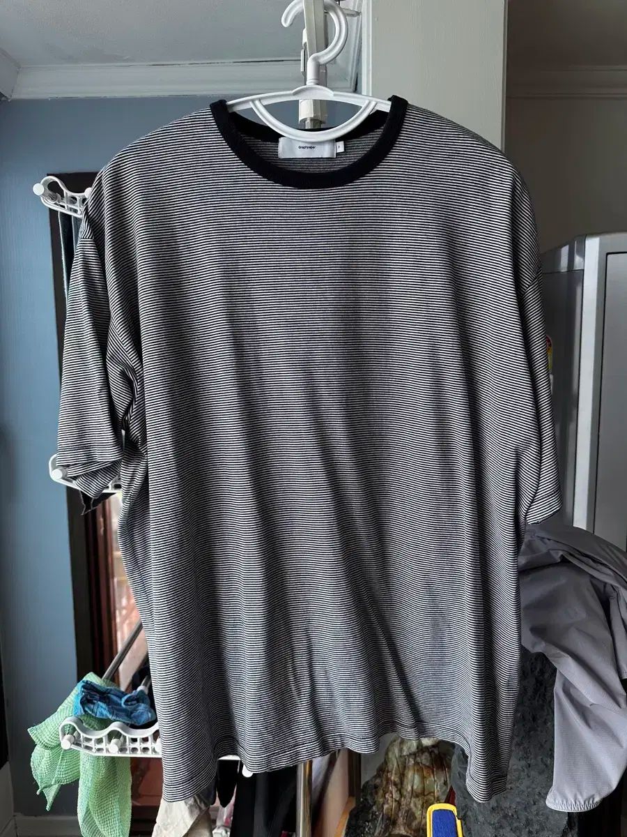 2 Graphpaper(グラフペーパー) ボーダーT ネイビー x 白