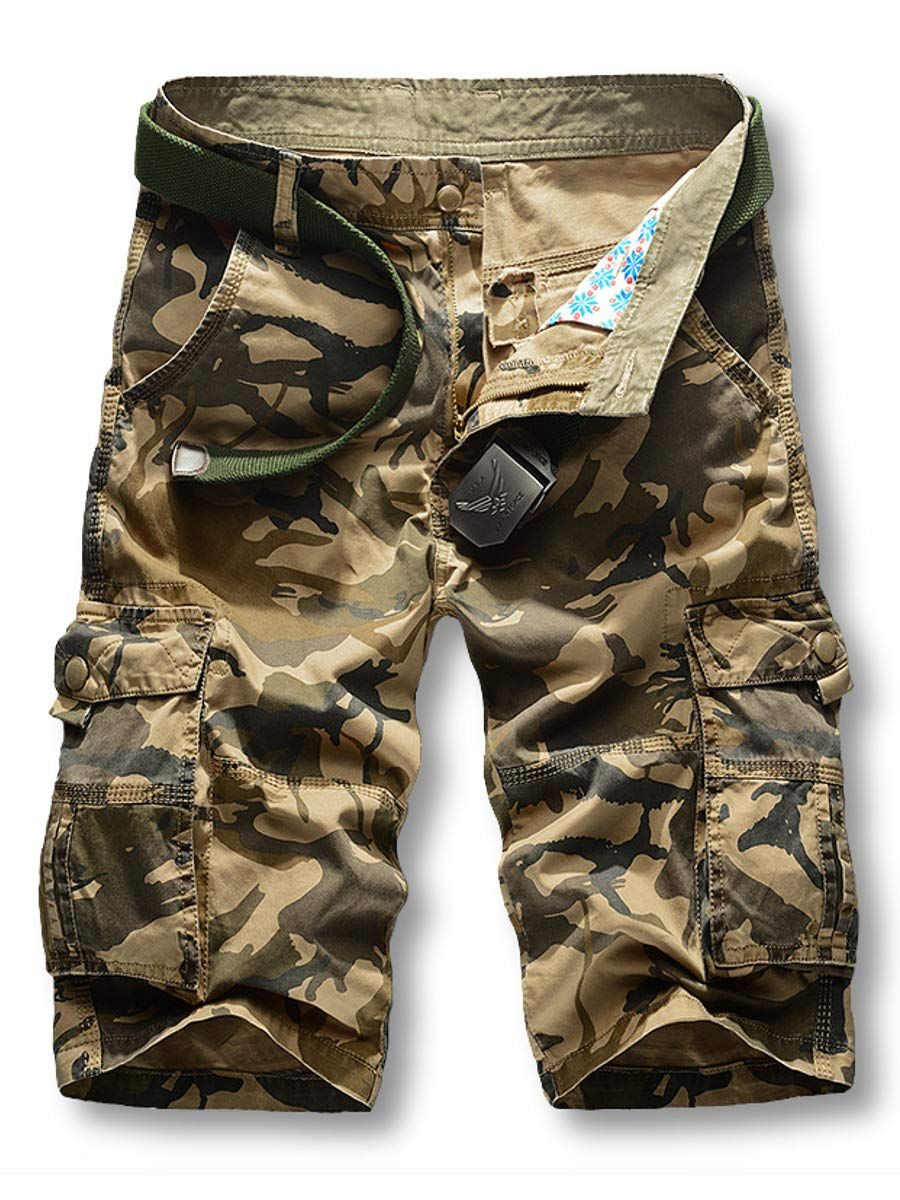 ［ルクシア フィル］ 迷彩 短パン ブラウン 38 3XL ショート ハーフ パンツ 茶色 大きい ビック サイズ めいさい ぱんつ ダーク カーキー 楽ちん らくちん ロング ポケット 柄物 ルーム ウェア 