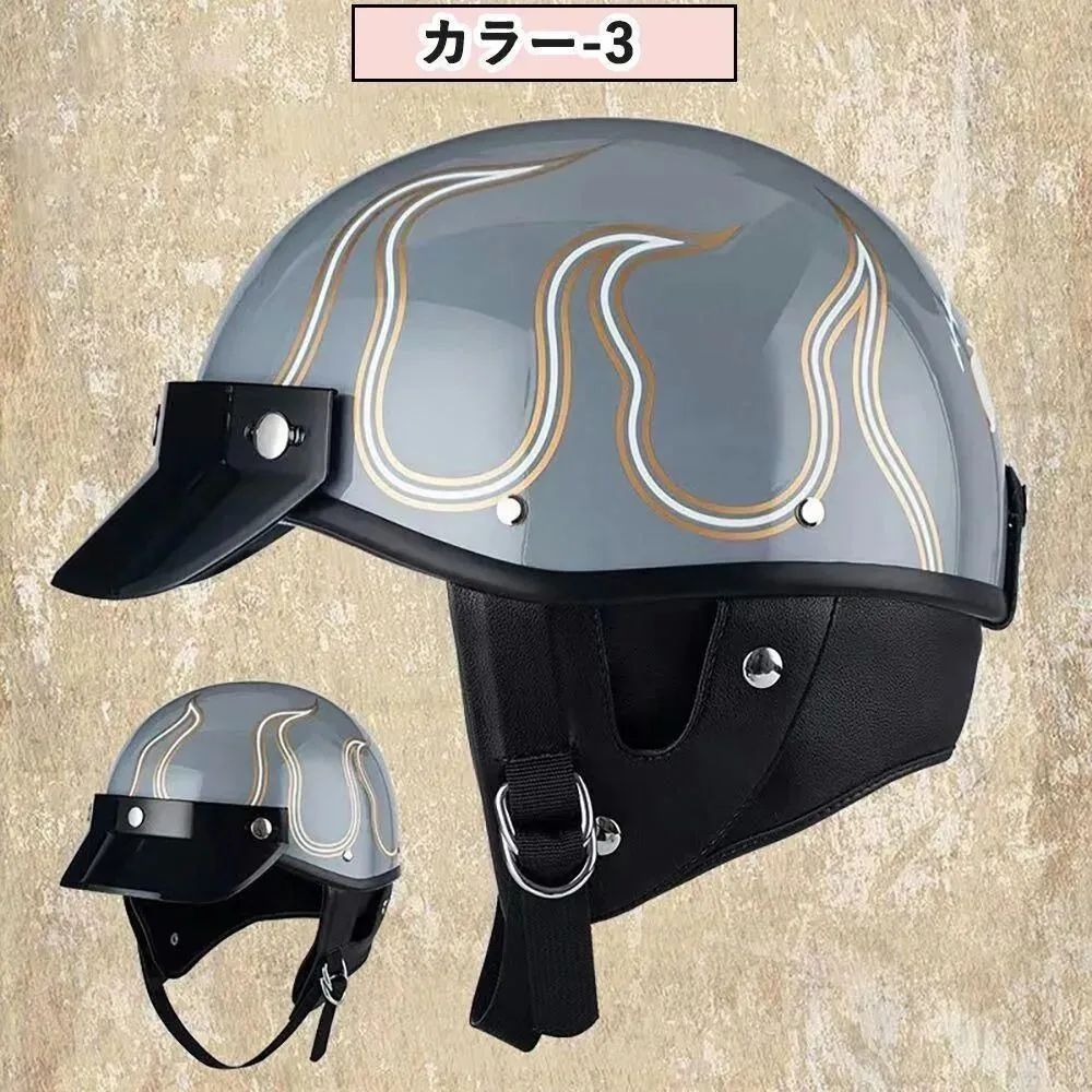 【大宮】人気新品！レトロハーレー ハーフヘルメット、 艶レッド セキュリティ・セーフティ