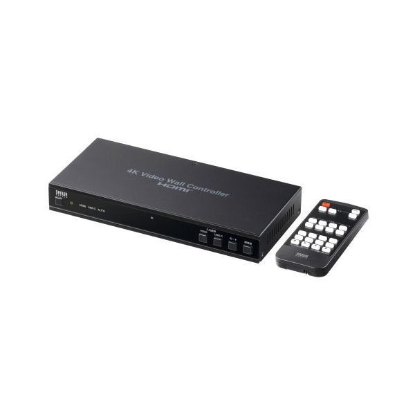 サンワサプライ 4画面ビデオウォールコントローラ 4K対応 ブラック VGA-PHD4VWC