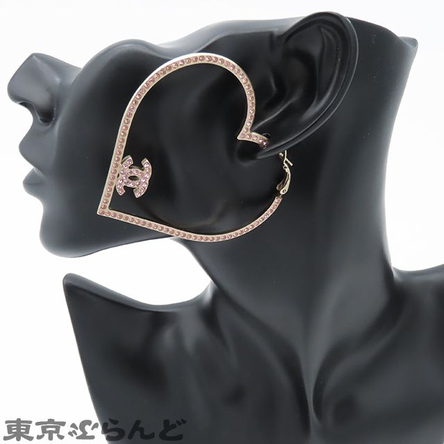 プ*︎様 CHANEL　ピアス　ハート シャネル CHANEL ハート ココマーク ピアス 08P ゴールドxピンク