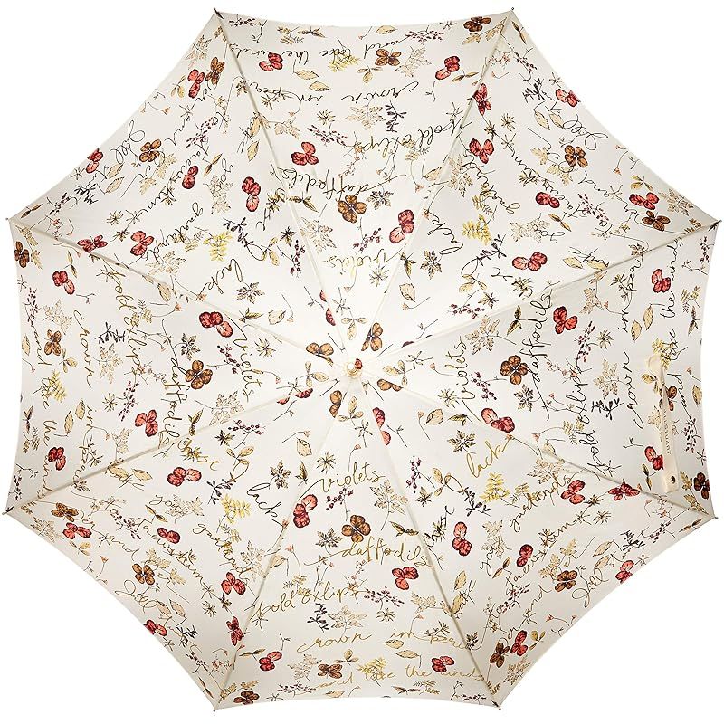 ジルスチュアート AURORA オーロラ JI-11031-31 ボタニカル箔文字プリントサテン長傘 レディース オレンジ 日本 親骨60 サイズ