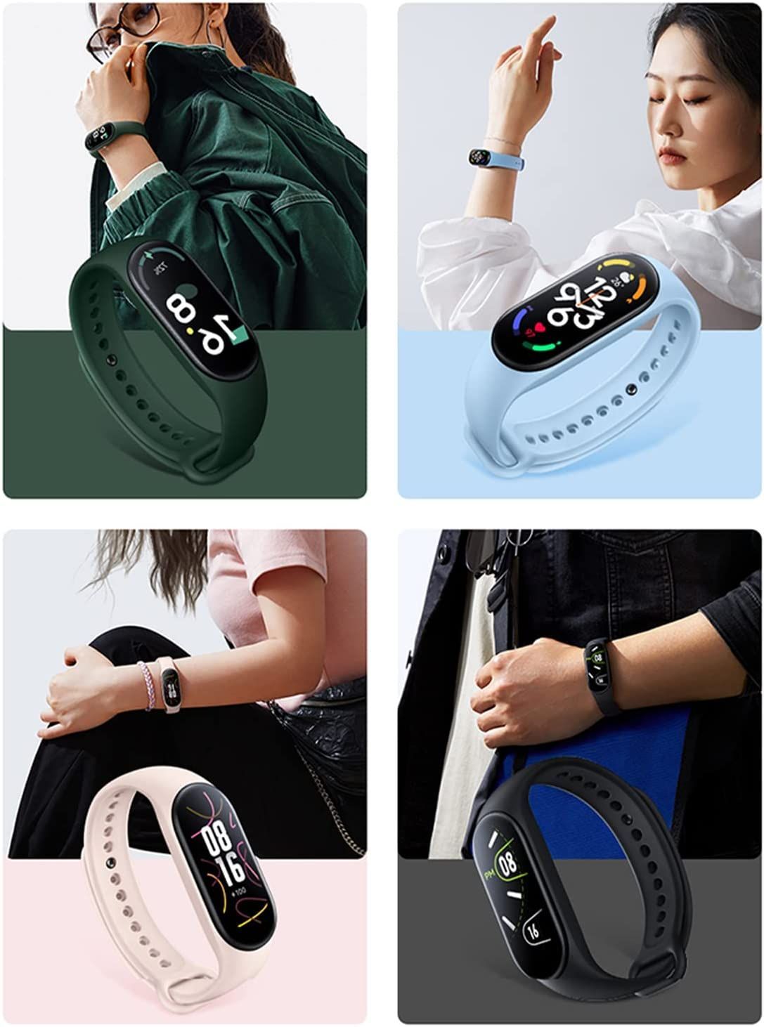 xiaomi smart band 7 換えバンド 6色セット Mi band 7用 ベルト シャオミ スマートバンド 7 交換ベルト シリコンバンド SAC-106