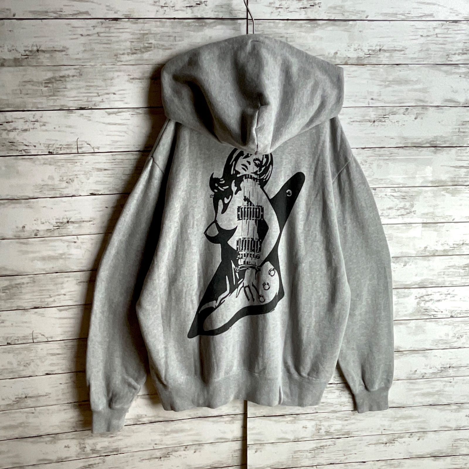 【美品】　ヒステリックグラマー　ヒスベア　ギター　ビッグロゴ　パーカー　黒　L HYSTERIC GLAMOUR（ヒステリックグラマー）の「GUITAR GIRL