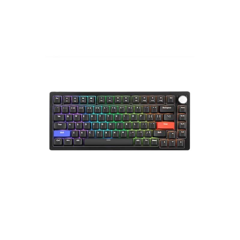 DrunkDeer A75 ラピッドトリガー キーボード メカニカル TKL 磁気スイッチRGB 有線 USB コンパクトゲーミング用 82キー ノブ付き ゴースト防止 こぼれ防止 ブラック