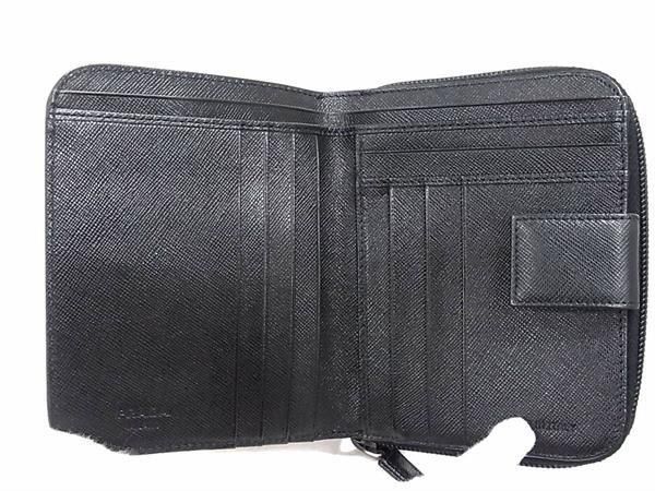 □新品同様□ PRADA プラダ サフィアーノレザー 二つ折り 財布