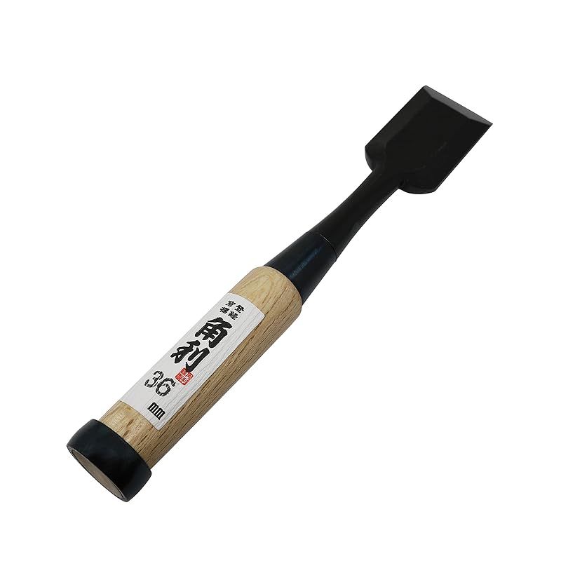 角利(KAKURI) 追入のみ 面取 白樫柄 全長215mm 刃先36mm 鑿 ノミ DIY 日曜大工 木工 道具 彫り ホゾ穴 0