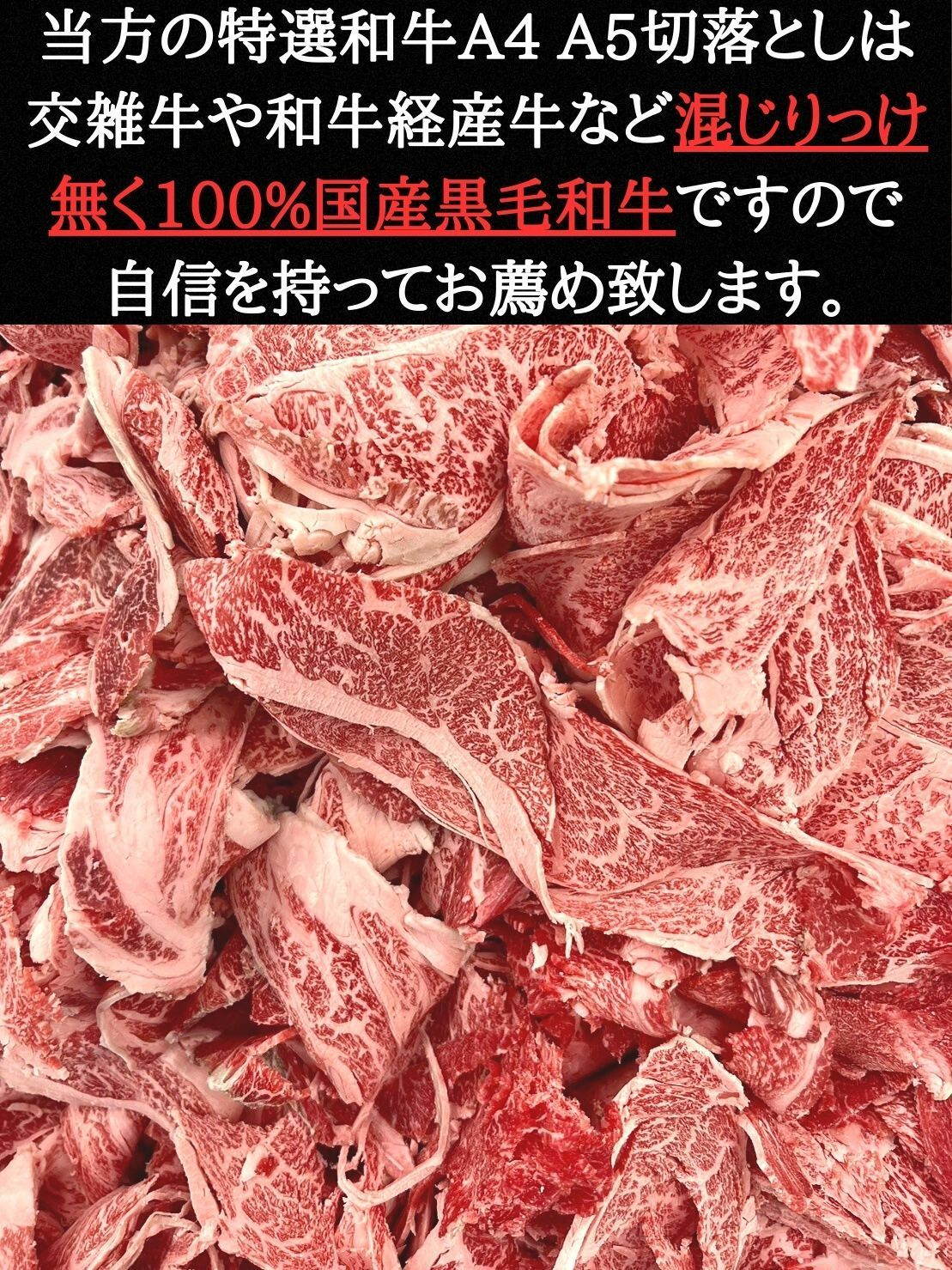 黒毛和牛 切り落とし 1000g 特選黒毛和牛切り落とし1000g - メルカリ