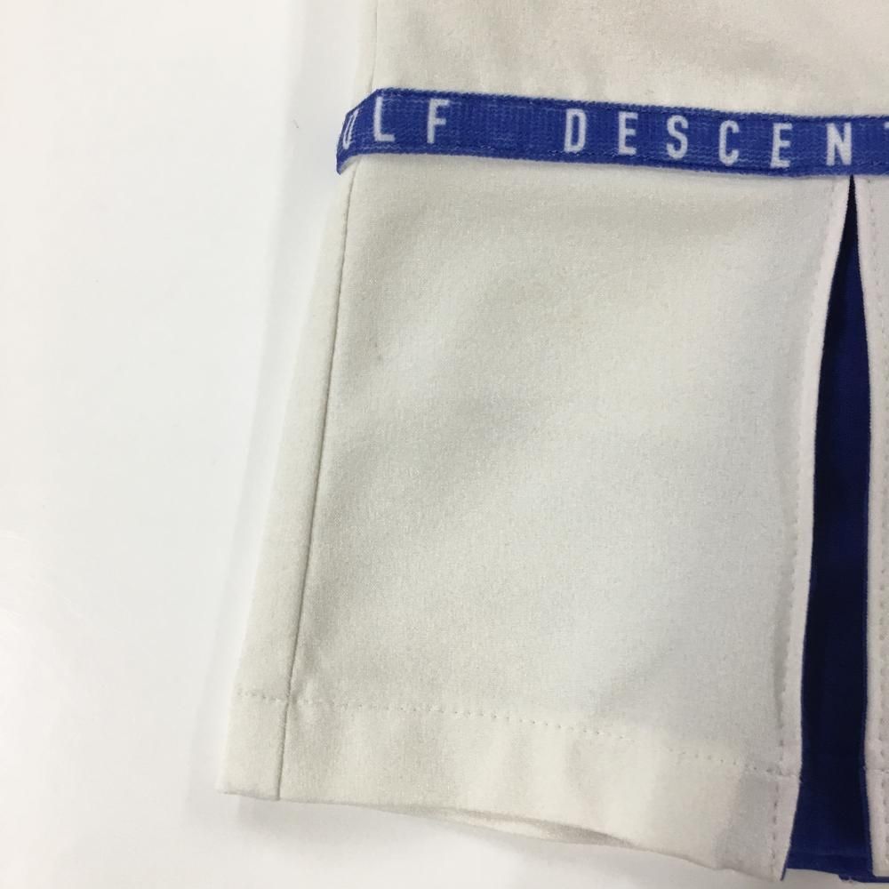 DESCENTE - デサントゴルフ スカート 白×ブルー 裾ボックスプリーツ 内側インナーパンツ  レディース 64/M ゴルフウェア 2023年モデル DESCENTE デサントゴルフ スカート 白×ブルー 裾ボックスプリーツ 内側