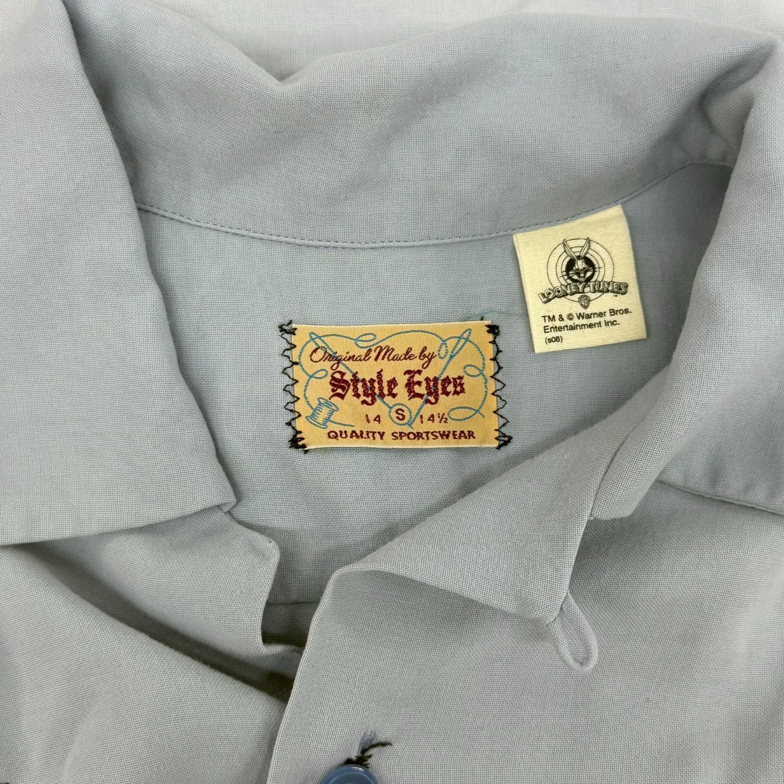 スタイルアイズ ボーリングシャツ S 美品 STYLE EYES PLAIN WEAVE RAYON BOWLING L/S SHIRT 