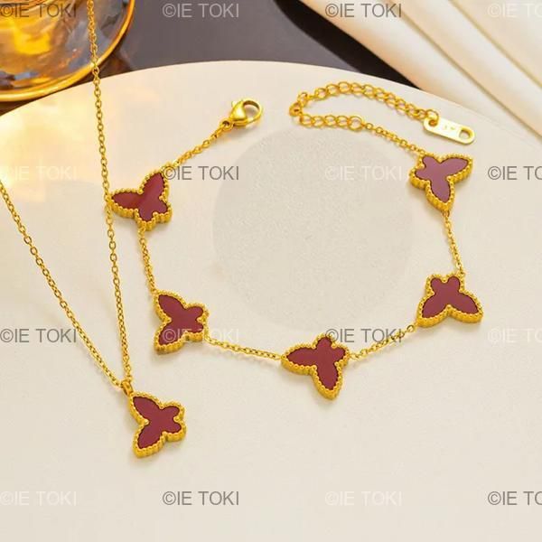 バタフライブレスレット 金メッキ ステンレス鋼 18K エレガント
